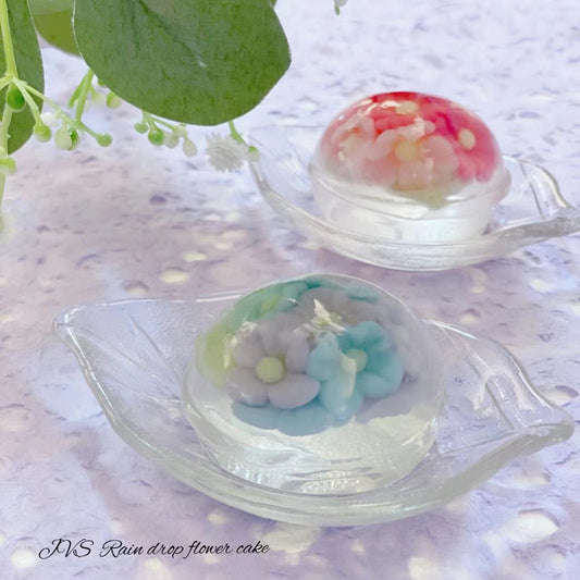 食べられるフラワーアート 『レインドロップ・フラワーケーキ ～お花の水信玄餅～』