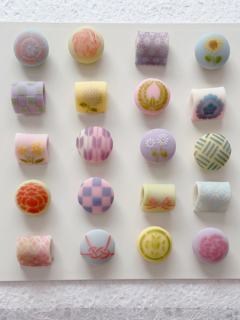 和柄ステンシル練りきり